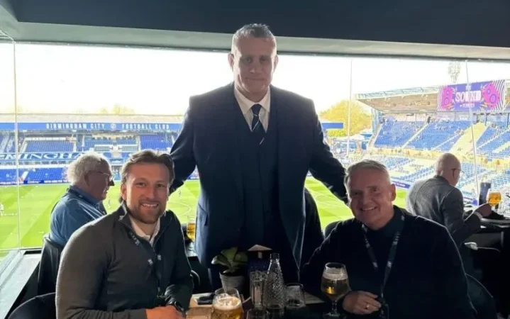 Paul Cadman with Charlie Blakemore and Oliver Hayward at Birmingham City FC