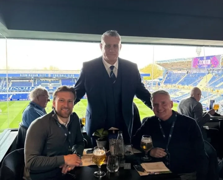 Paul Cadman with Charlie Blakemore and Oliver Hayward at Birmingham City FC