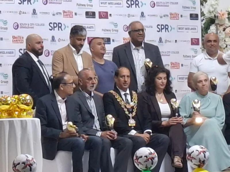 Guests and award winners with the Lord Mayor of Birmingham at the BYSA Players Awards