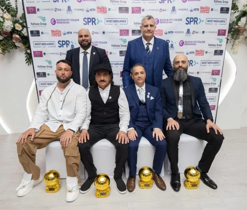 Paul Cadman with award winners at the BYSA Players Awards