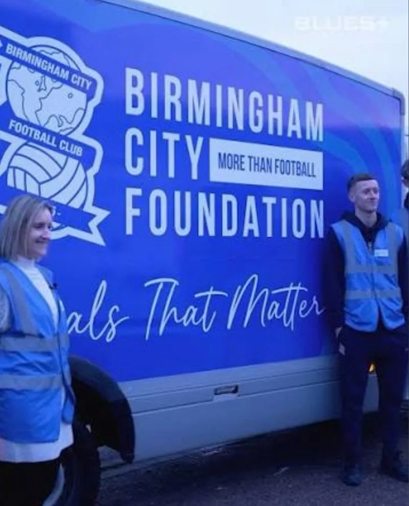 Volunteers beside the Birmingham City FC Foundation van on Bluenose Day
