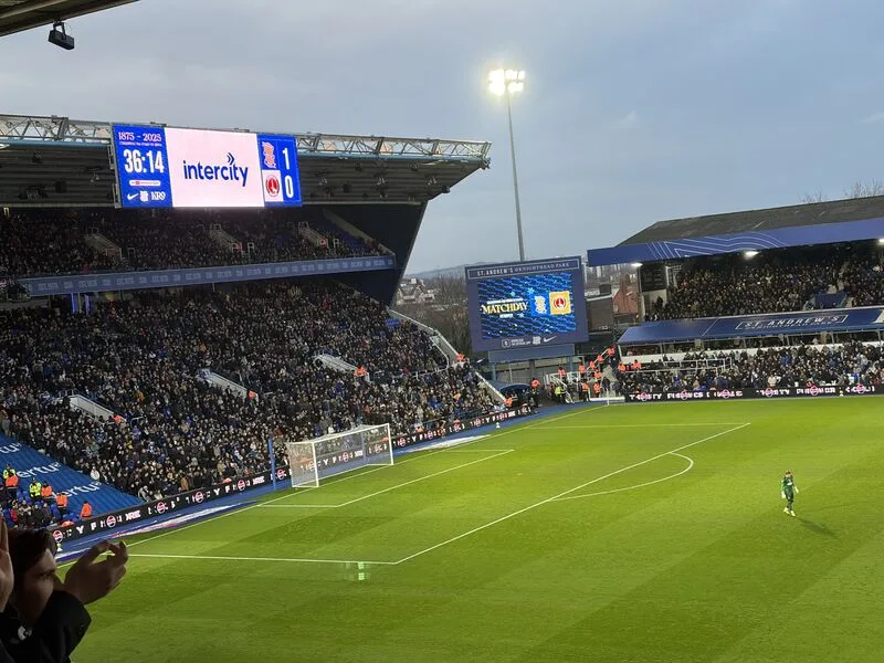 The pitch and stands at Knighthead Park during the Bluenose Day match