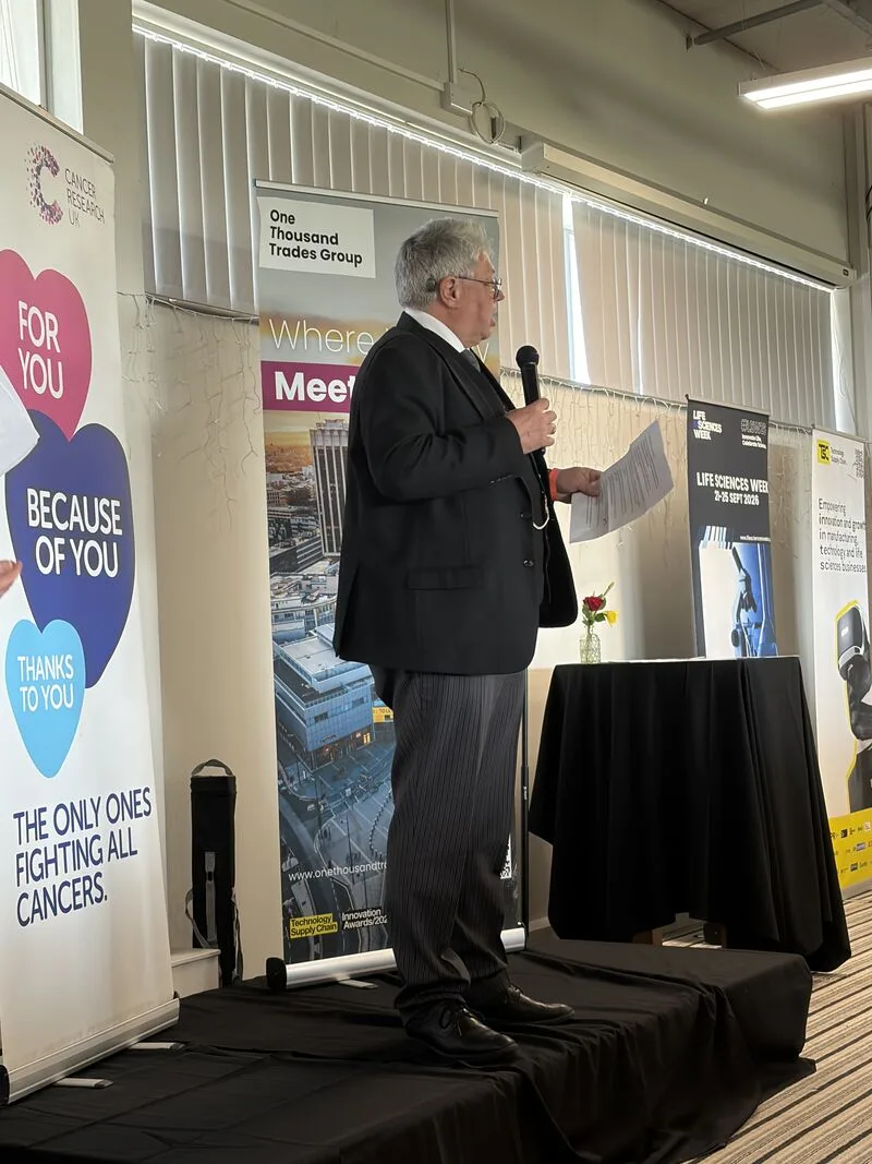 A guest speaking at the Cancer Research UK event at Birmingham Moseley Rugby Club